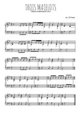 Téléchargez l'arrangement pour piano de la partition de Traditionnel-Trois-matelots en PDF